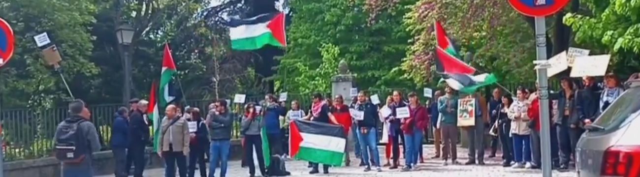 Activistas propalestinos boicotean una conferencia israelí en San Lorenzo de El Escorial