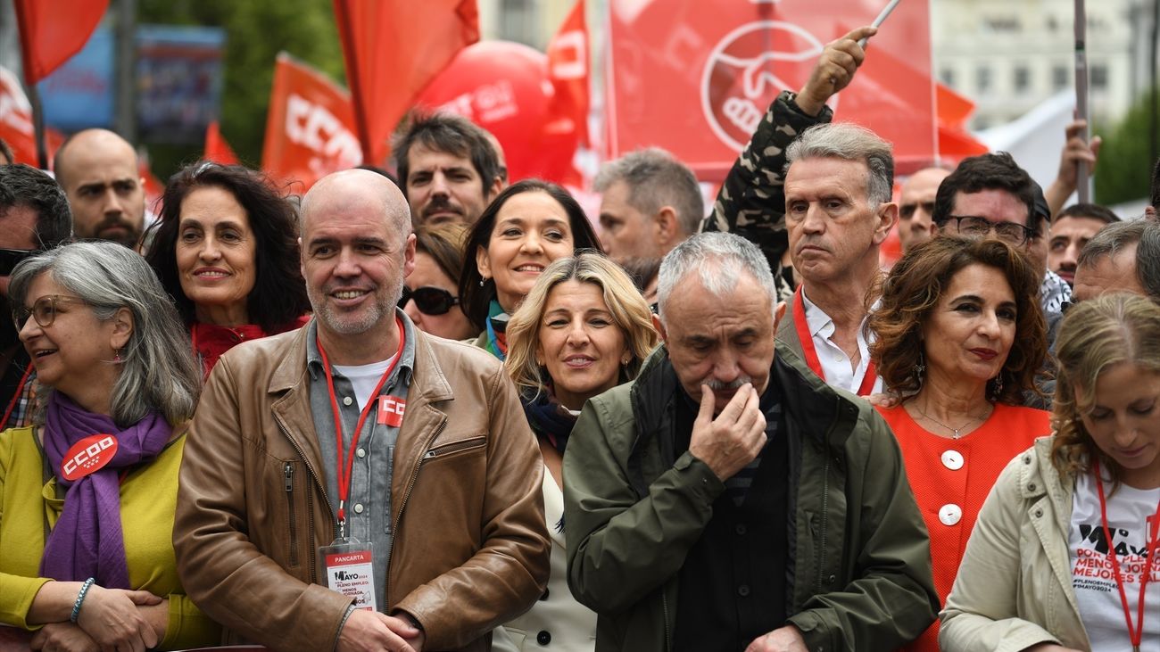 UGT y CCOO reivindican el pleno empleo y la reducción de la jornada laboral en la manifestación del 1 de Mayo