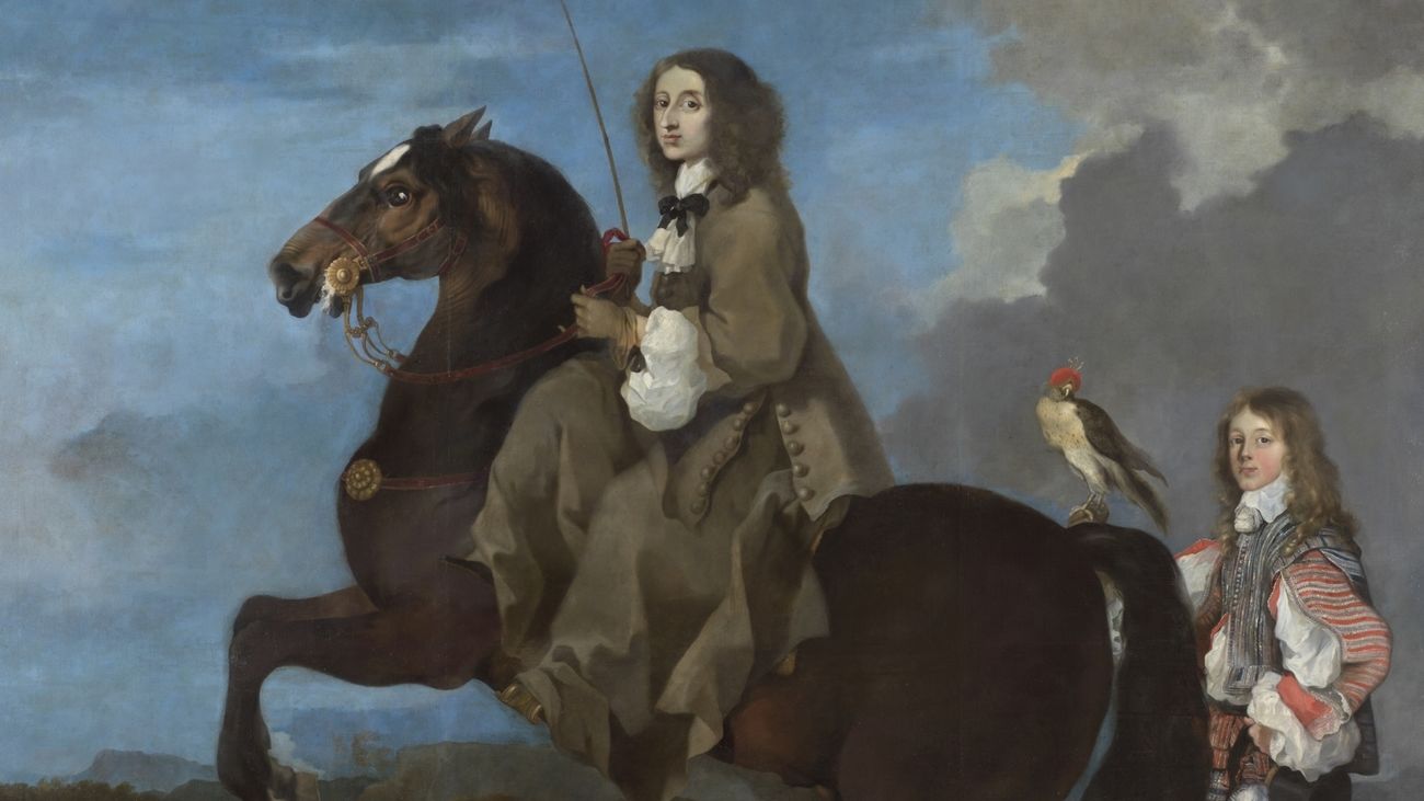 Detalle de Cristina de Suecia a caballo, Sebastién Bourdon
