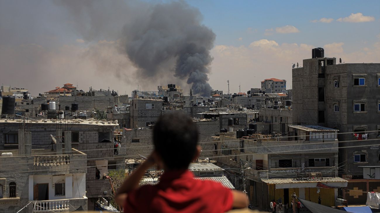 Bombardeos en el sur de Gaza