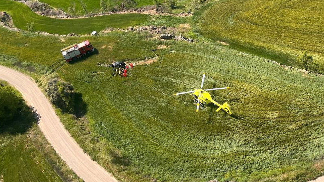 Accidente de un helicóptero privado en Vilanova de l'Aguda, Lérida
