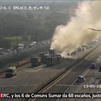 El incendio de un camión en la M-45 provoca grandes atascos