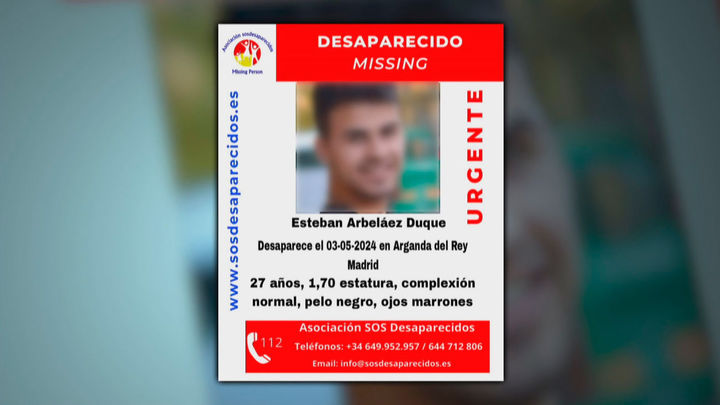 Encuentran a Esteban A.D. desaparecido en Arganda del Rey el 3 de mayo de 2024