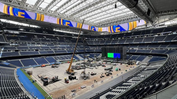 Transformación del Bernabéu para el concierto / TWITTER