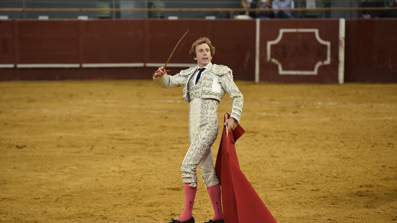 Román Collado durante su faena en la feria de San Isidro