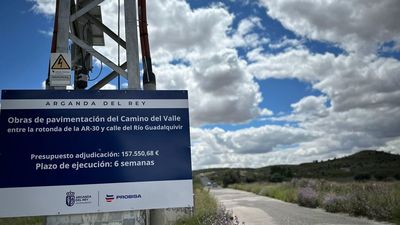 Arganda destina 160.000 euros para pavimentar el Camino del Valle que da  acceso al polígono
