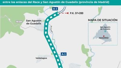 Adjudicado el tercer carril en la A-1 entre los enlaces del RACE y el norte de San Agustín de Guadalix