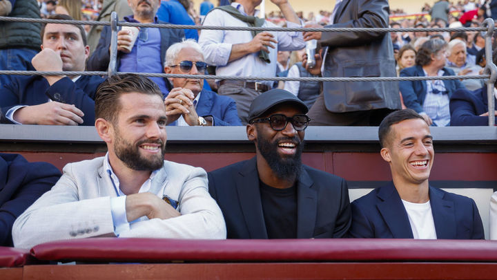 Rudiger con Nacho y Lucas Vázquez, en Las Ventas / EFE