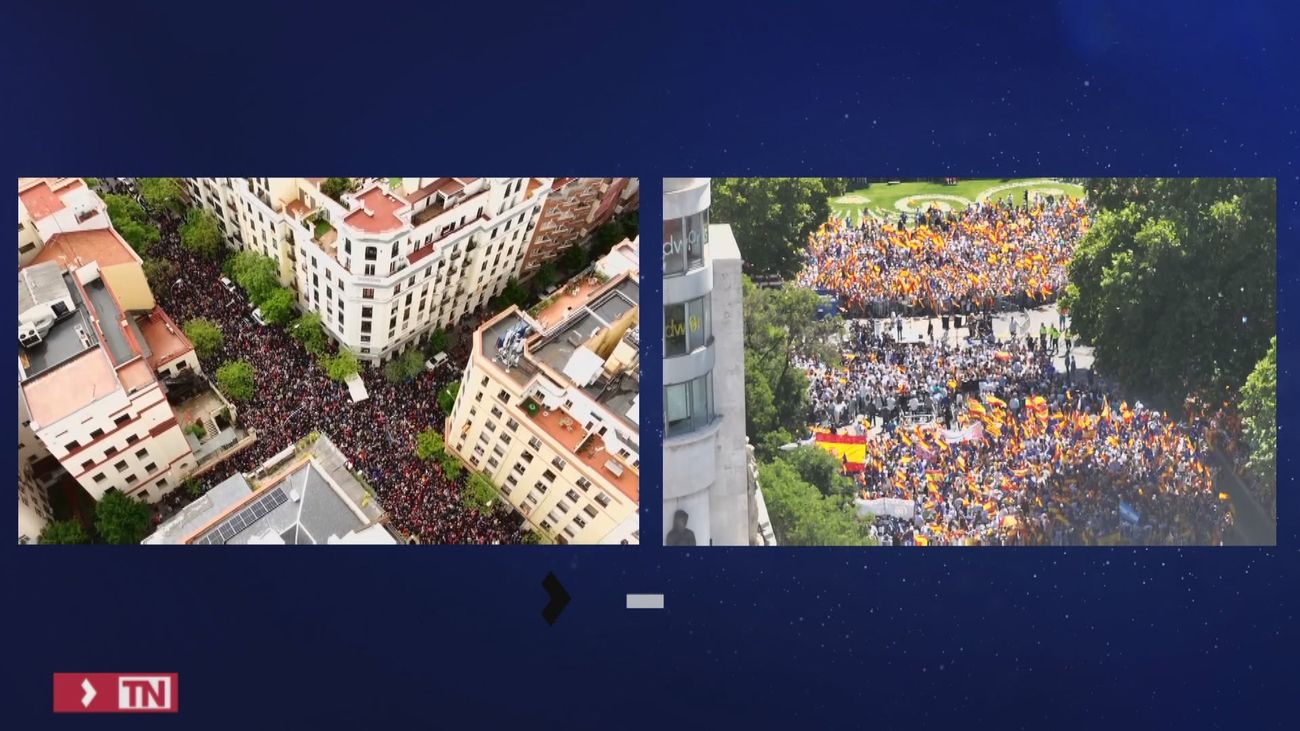 El PSOE habla de “pinchazo” en la protesta contra Sánchez y el PP acusa al Gobierno de “rebajar” la afluencia