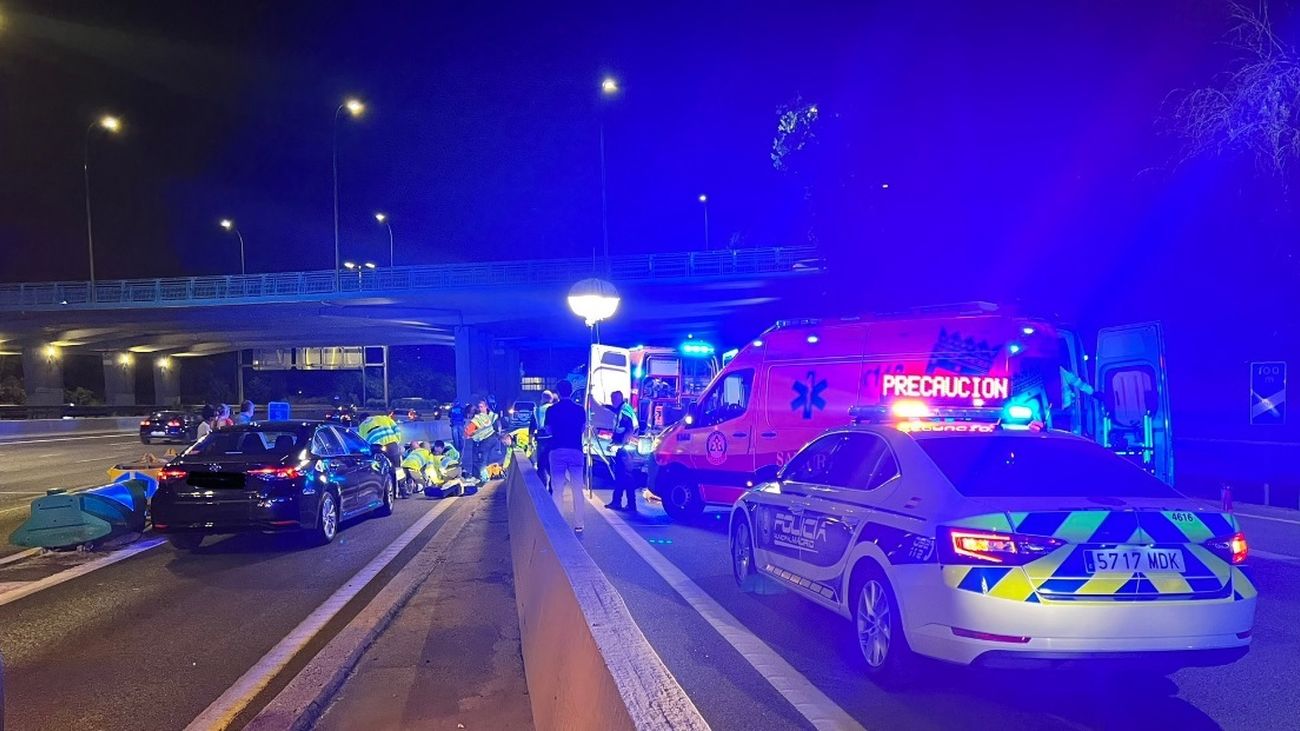 Muere una mujer de 45 años tras el accidente entre una moto y un turismo VTC en la M-30