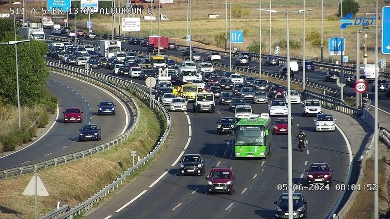 Un accidente ha provocado retenciones en la A-5 a la altura de Alcorcón, en sentido Madrid