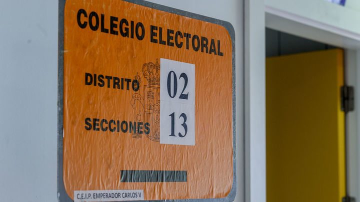 Un cartel indicativo en el CEIP Emperador Carlos V de Getafe / EUROPA PRESS