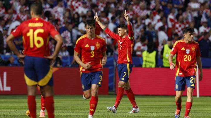 Morata celebra su gol a Croacia / EFE