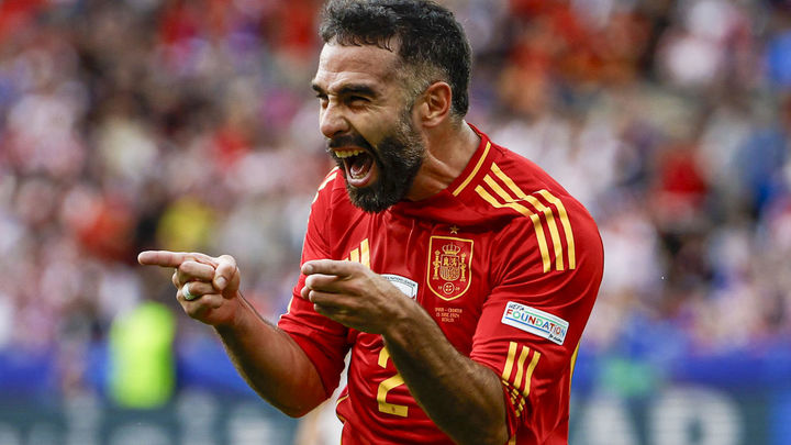 Carvajal celebra su gol a Croacia / EFE