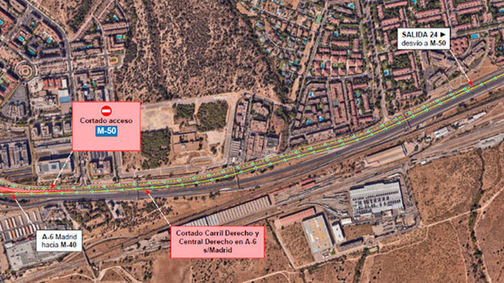 Zona afectada en la A-6 dirección Madrid / @transportesgob