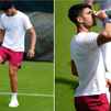 Alcaraz se entrena en la hierba de Wimbledon