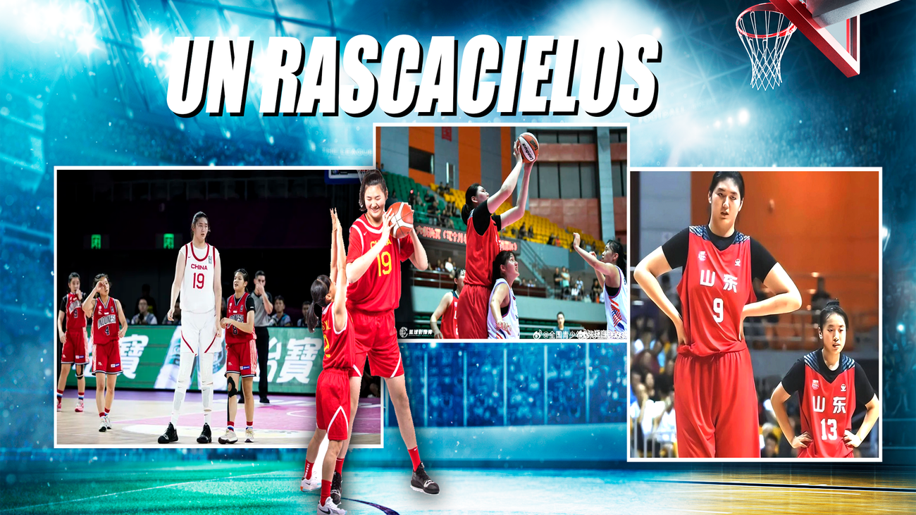 Tiene 17 años y mide 2,20 metros, así juega la gigante china