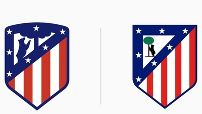 El Atlético de Madrid recupera el escudo y ya lo luce en redes sociales
