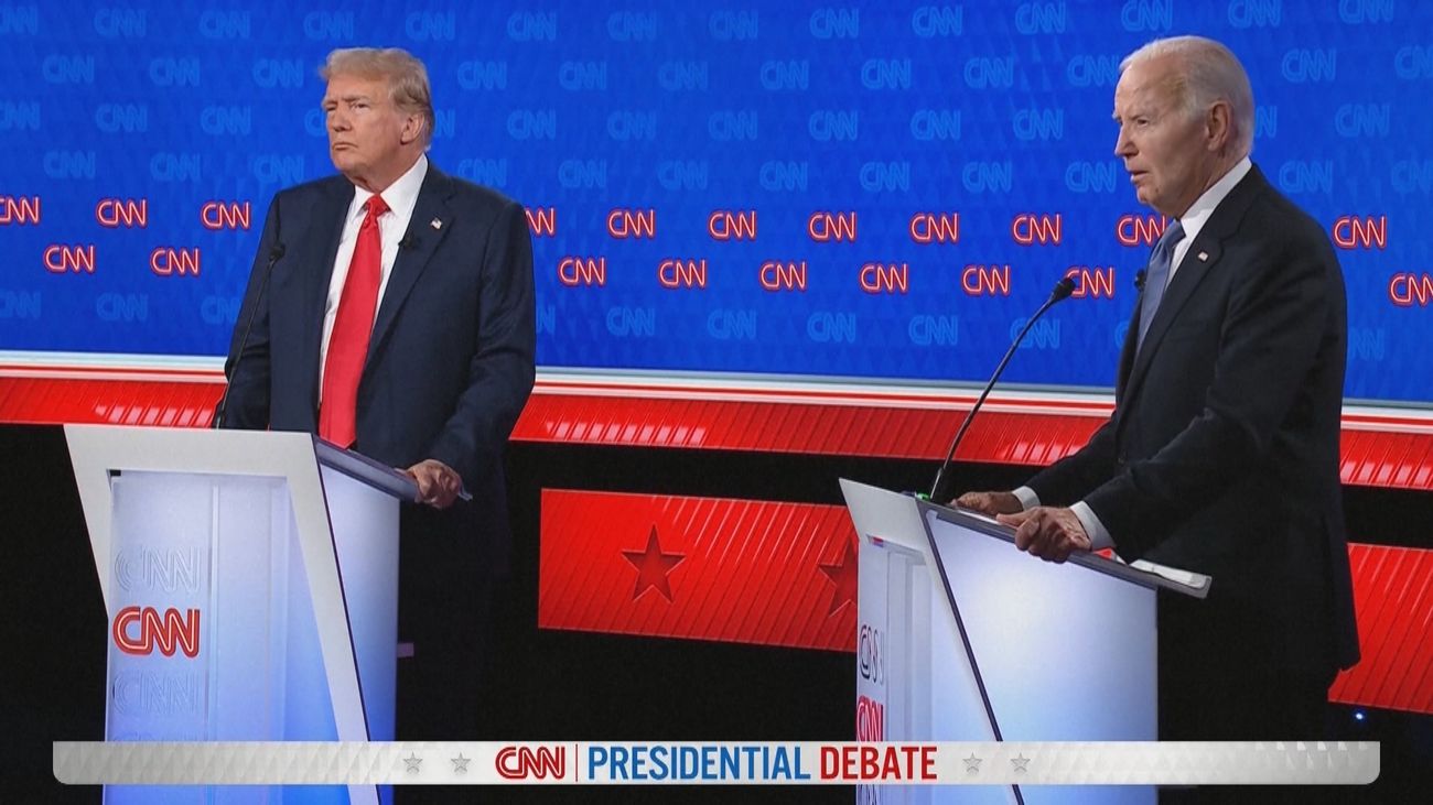 Trump, agresivo y confiado, carga contra un titubeante Biden en un debate decisivo