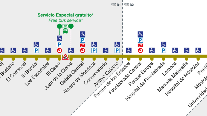 Esquema línea 12 Metrosur / Archivo