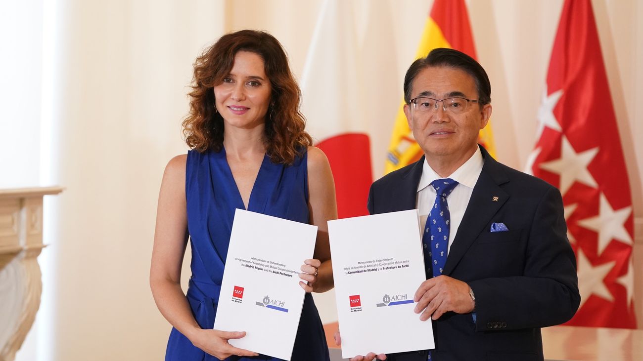 Ayuso y el gobernador de Aichi