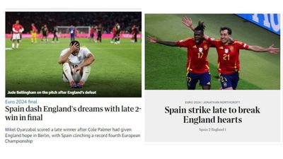 'España aplasta el sueño de Inglaterra', la prensa británica se rinde ante 'La Roja'