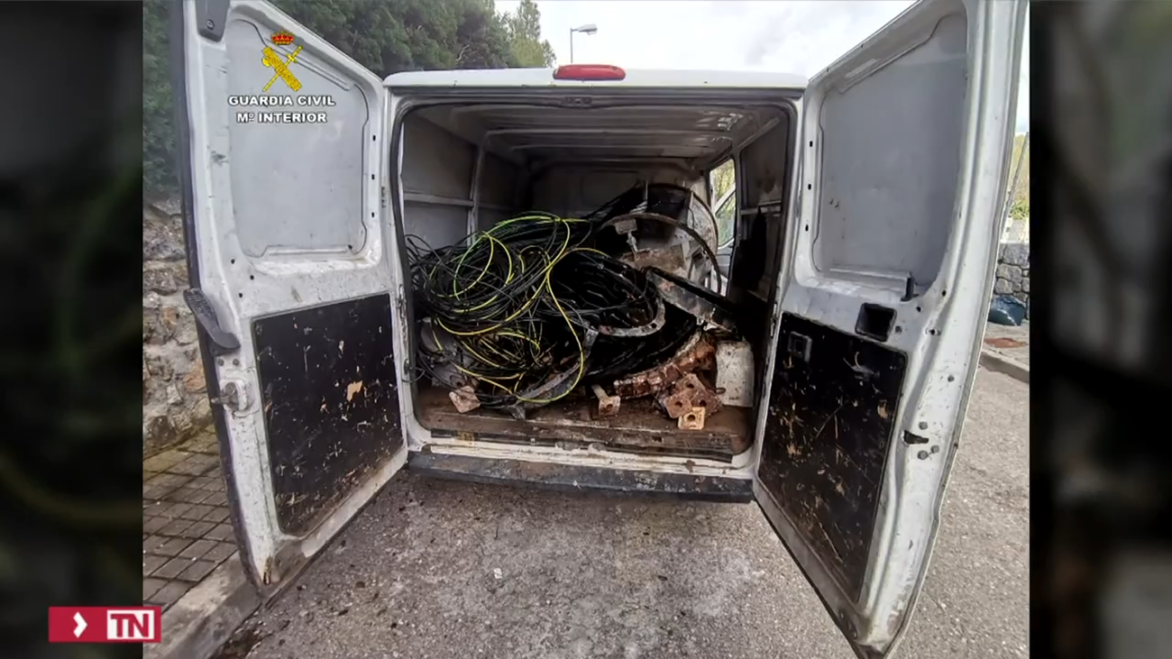 Tres detenidos por robar más de 7.000 metros de cable de cobre del alumbrado público en la sierra de Madrid