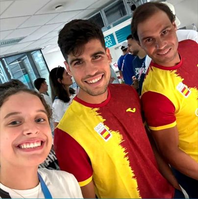 Hana Goda con Nadal y Alcaraz / TWITTER