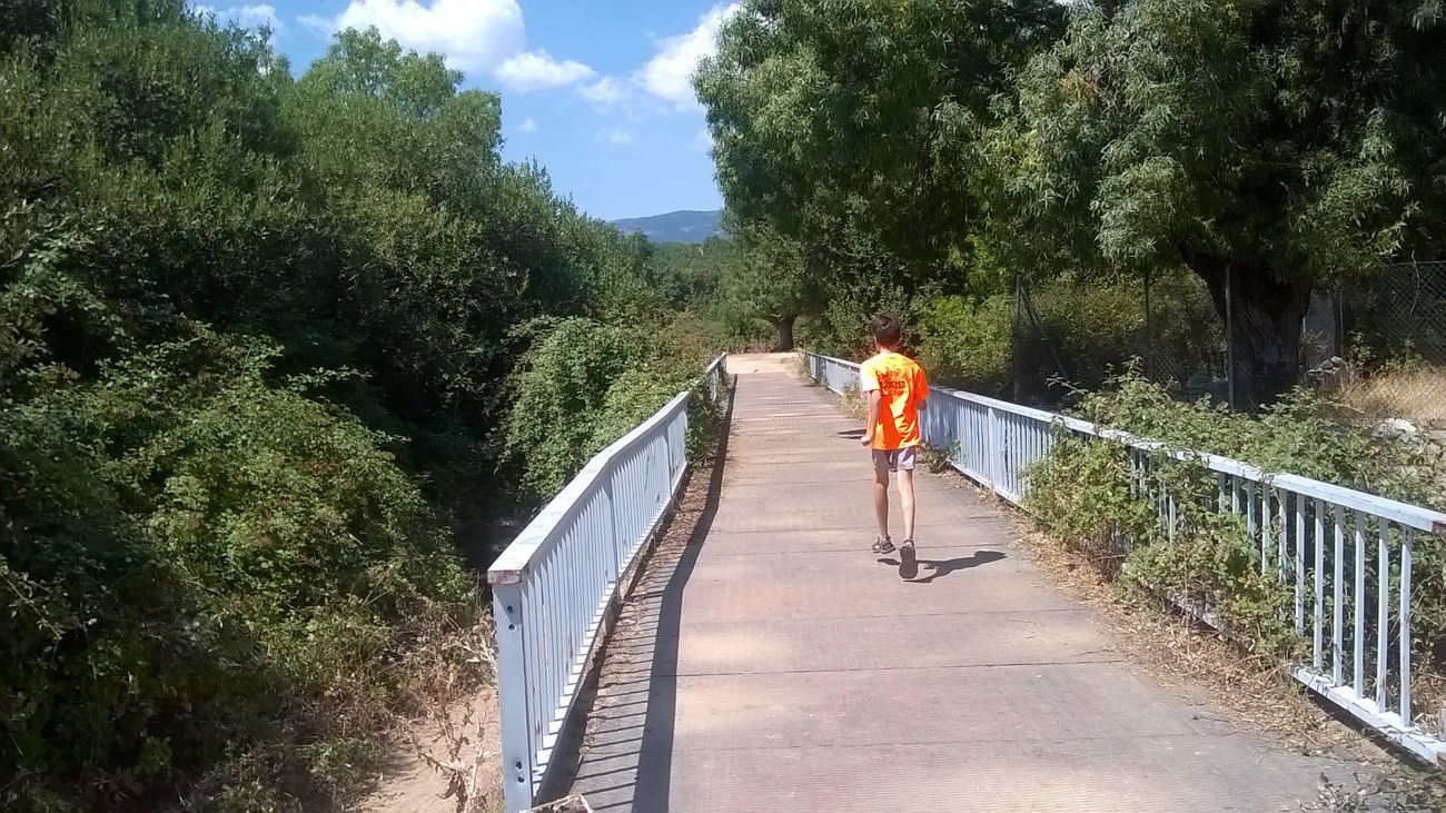 Un joven camina por la Dehesa de Guadarrama