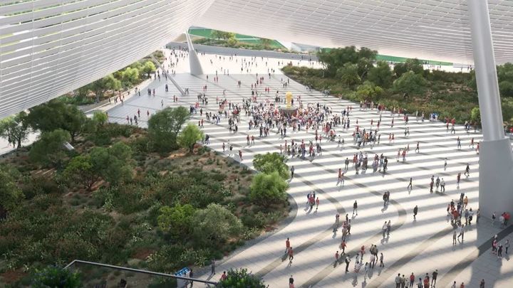 Imagen del prototipo del estadio Hassan II de Marruecos / POPULOUS