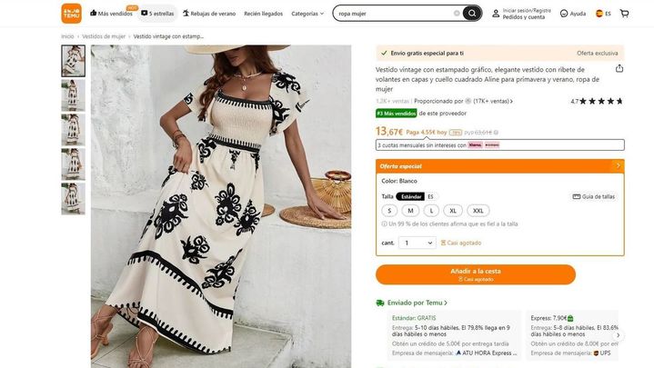 Vestido blanco de temu / REDACCIÓN