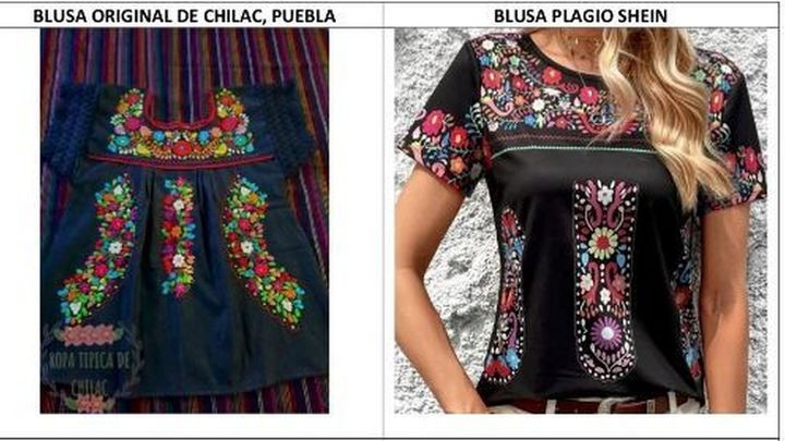Blusa realizada por los nativos de Chulac vs Blusa de Shein / GOB. DE MÉXICO