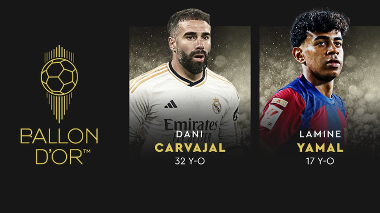 Carvajal, Rodri y Lamine Yamal, nominados españoles al Balón de Oro