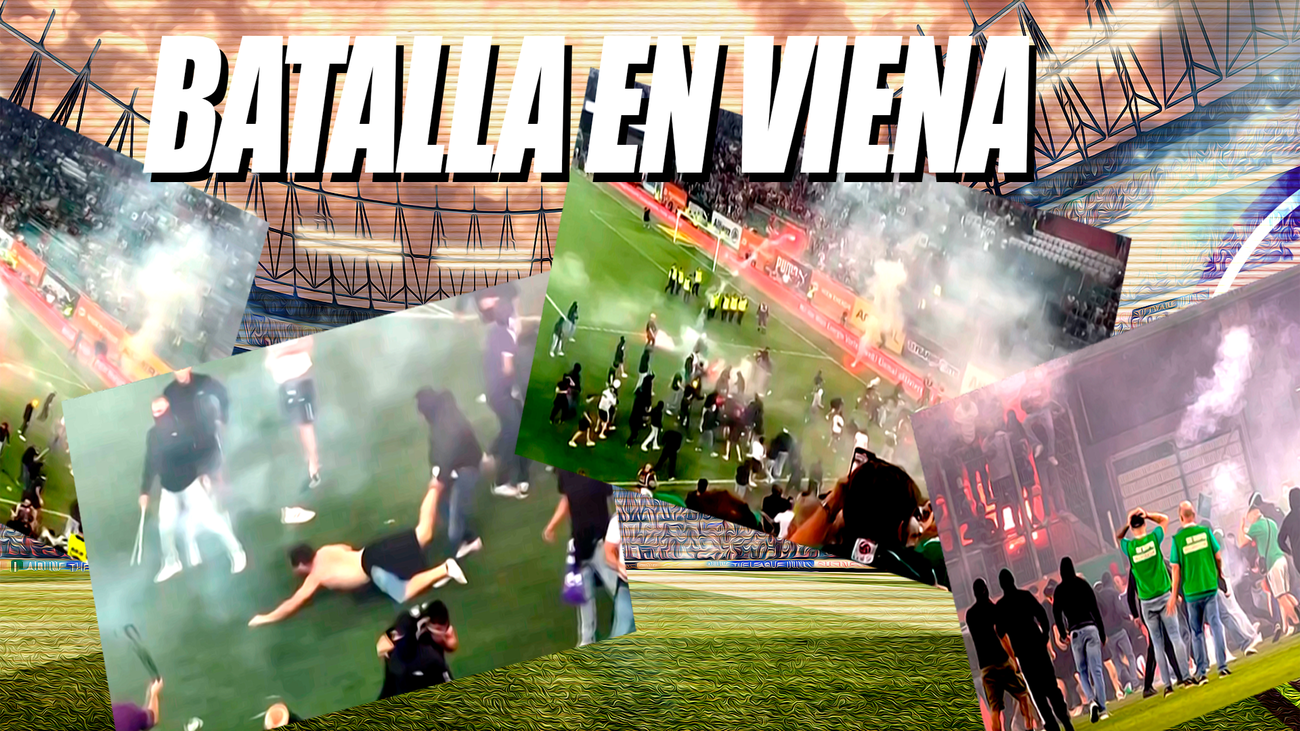 Batalla campal entre los ultras del Rapid y del Austria Viena