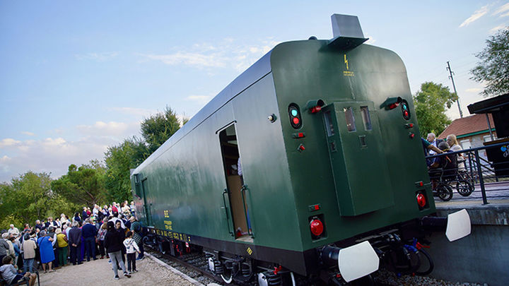 Furgón blindado restaurado y expuesto en el Museo del Ferrocarril Pablo Rubio, en Las Matas, Las Rozas / AYTO LAS ROZAS