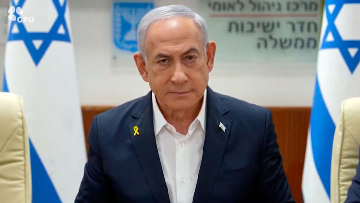 El primer ministro de Israel, Benjamín Netanyahu, comparece tras el ataque de Irán / GPO