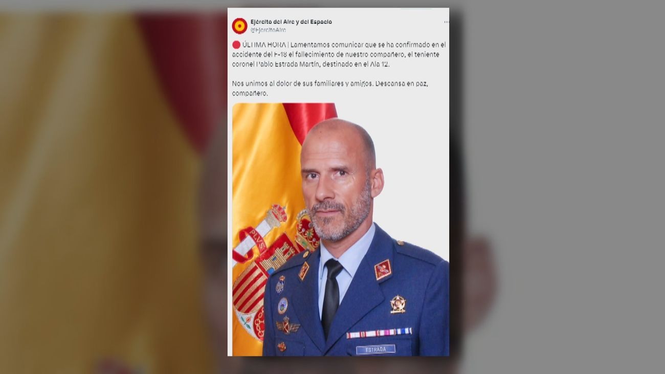 Muere el piloto de un caza F-18 de la base aérea de Torrejón tras estrellarse en Teruel