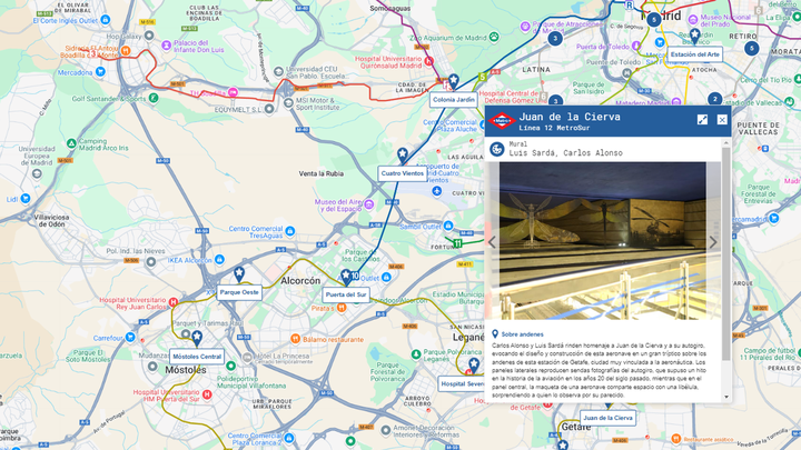Referencia a la estación de Juan de la Cierva en la Guía Cultural del Metro / METRO DE MADRID