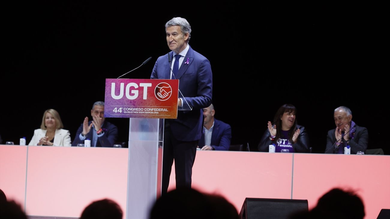 Feijóo participa en la apertura del congreso de UGT en Barcelona