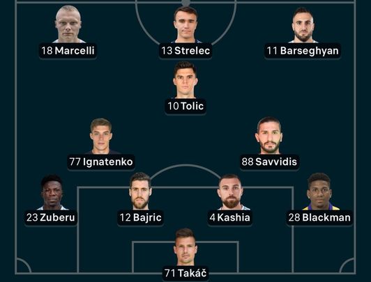 Alineaciónd el Slovan / @skslovanxtra