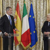 Los Reyes, recibidos por  el Presidente de Italia, Sergio Matarella