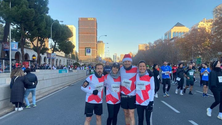 Javier Gálvez, Rubén Gil Parra, Paloma Martín y Teresa Castaño en La Carrera de las empresas / TELEMADRID