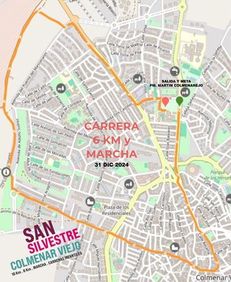 Recorrido de los 6 km de la San Silvestre de Colmenar / AYUNTAMIENTO DE COLMENAR VIEJO