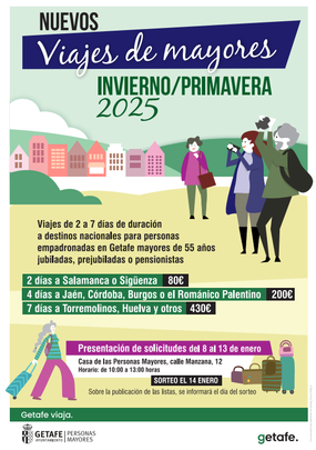 Oferta de viajes para mayores en Getafe / AYTO GETAFE