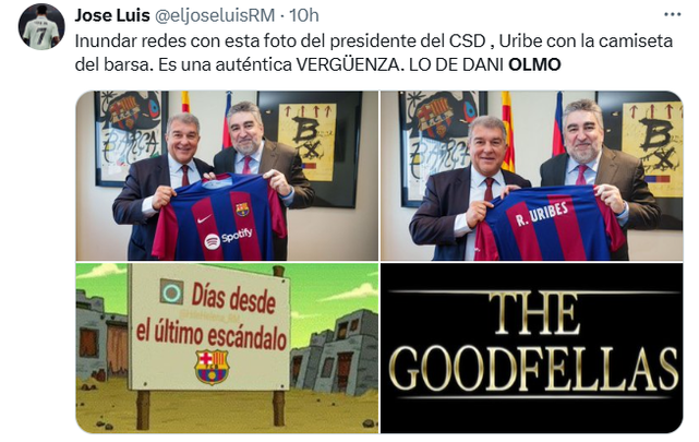 Tuit con Laporta y Uribes / TWITTER