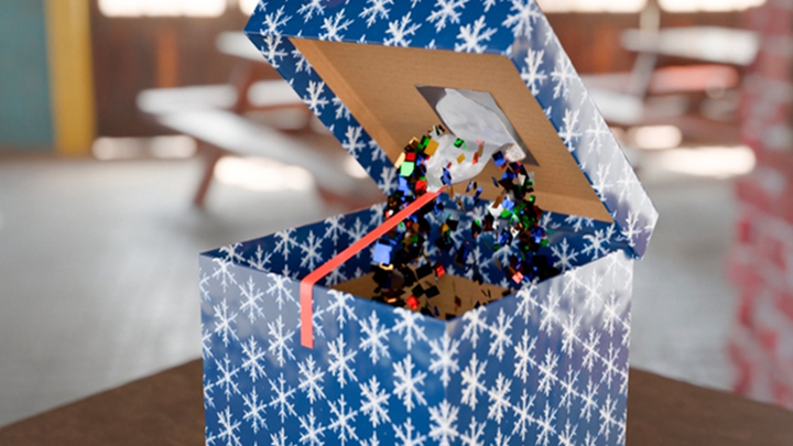 Caja sorpresa con lanzamiento de confeti / CLUB DE INVENTORES ESPAÑOLES