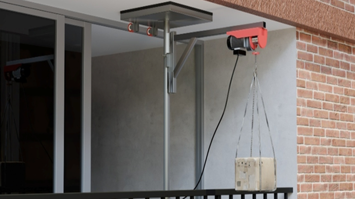 Grúa para obras de reforma domésticas / CLUB DE INVENTORES ESPAÑOLES