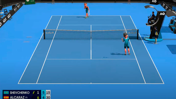 Un momento del partido entre Carlos Acaraz y Alexander Shevchenko en el Open de Australia 2025 / Youtube Australian Open