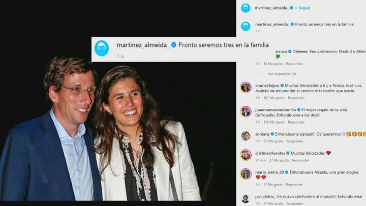 Almeida anuncia en Instagram que será padre / TELEMADRID