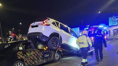 Aparatoso accidente de tráfico en la M-30 sin heridos graves